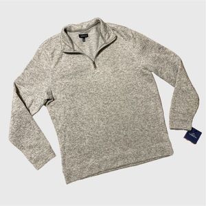 NWT Croft & Barrow Grey Quarter Zip Sweater sz M